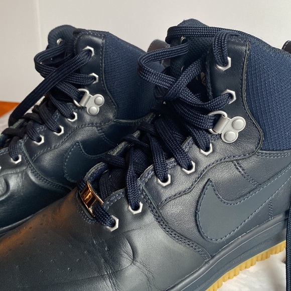 Size 6.5Y Lunar Force 1 SneakerBoot GS Dark Obsidian 706803-401 - Picture 12 of 13